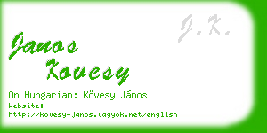 janos kovesy business card